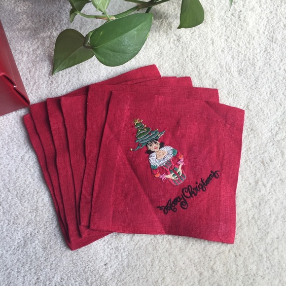 Kim Seybert Holiday Holiday Linen Napkins By Kim Seybert Nyc Set Of 6 Poshmark